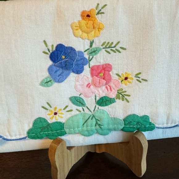 VINTAGE COTTON HAND EMBROIDERED CLUTCH PURSE - STUNNING - NEVER BEEN USED - Picture 9 of 11